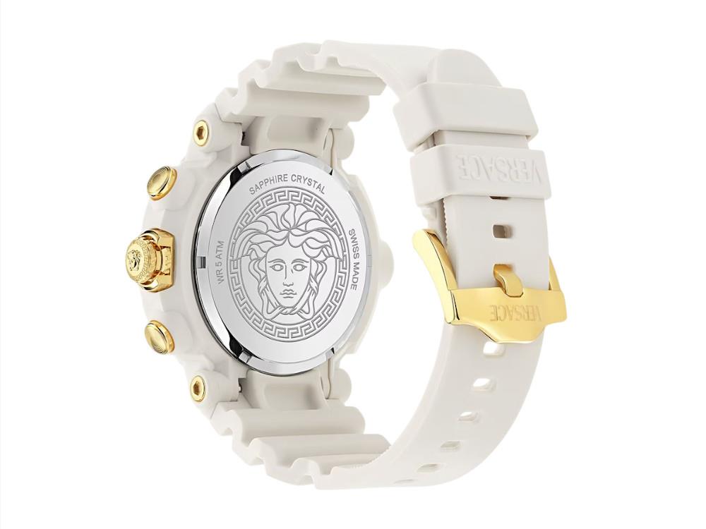 Versace Real Active ChronoQuartz Uhr, Recycelter Stahl, Weiss, 45 mm, VE0L00525