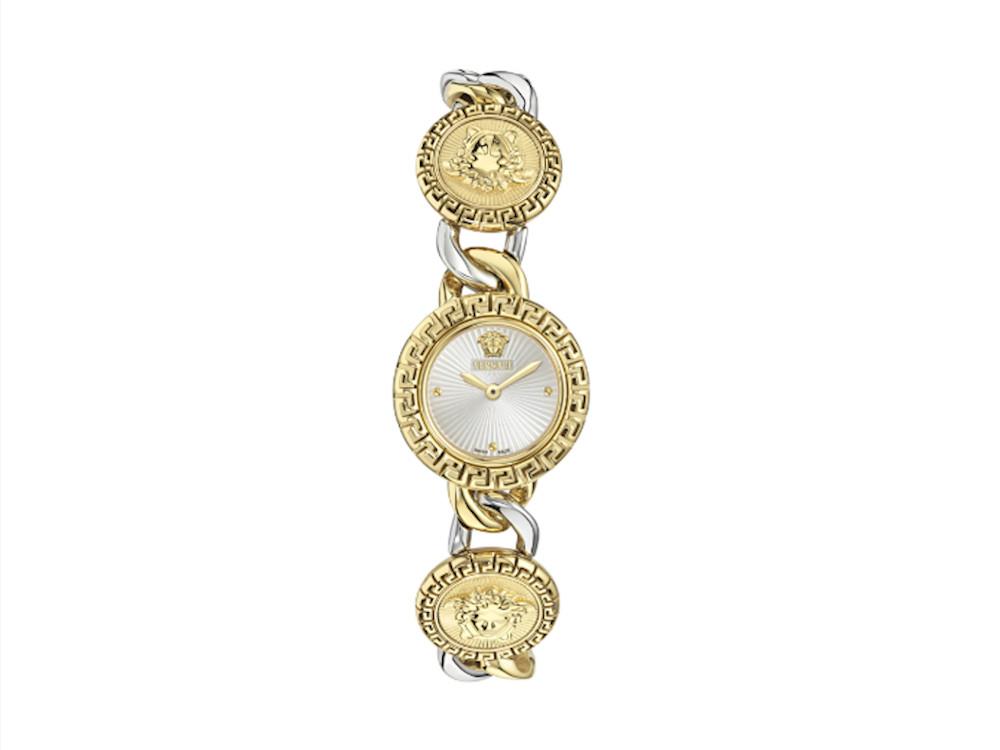 Versace Greca Stud IconQuartz Uhr, Recycelter Stahl, Weiss, 28 mm, VE0Q00325