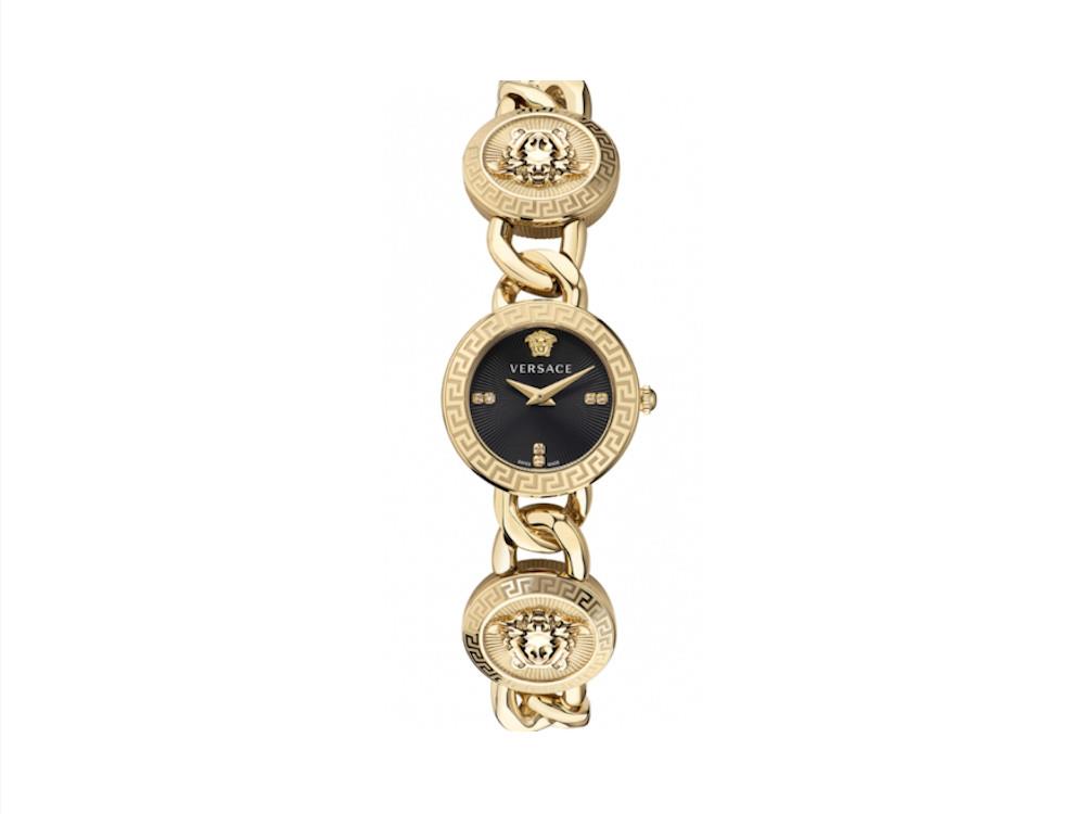 Versace Greca Stud IconQuartz Uhr, Recycelter Stahl, 28 mm, VE0Q00525