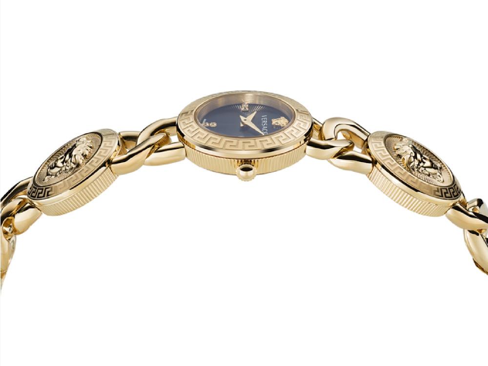 Versace Greca Stud IconQuartz Uhr, Recycelter Stahl, 28 mm, VE0Q00525