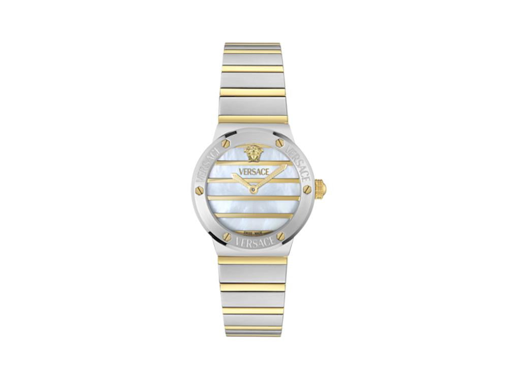 Versace Greca Logo Pearl Quartz Uhr, Weiss, 33 mm, VE0S00325