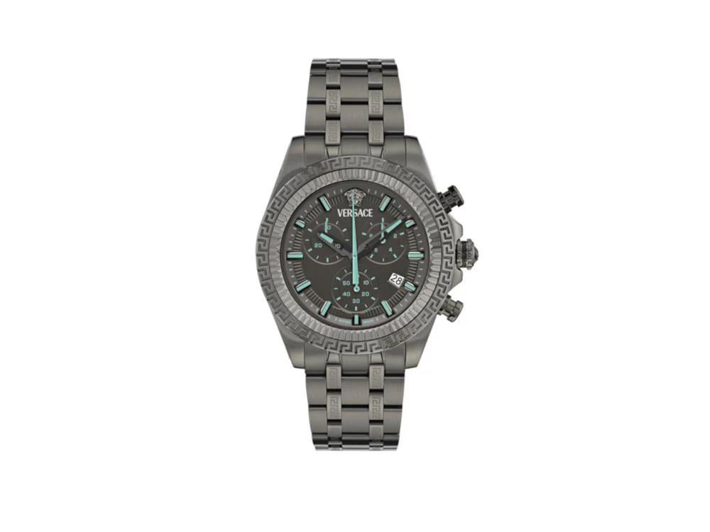 Versace Fornax Quartz Uhr, Schwarz, 43 mm, Shapir-Glas, VE0W00625