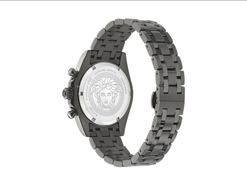 Versace Fornax Quartz Uhr, Schwarz, 43 mm, Shapir-Glas, VE0W00625