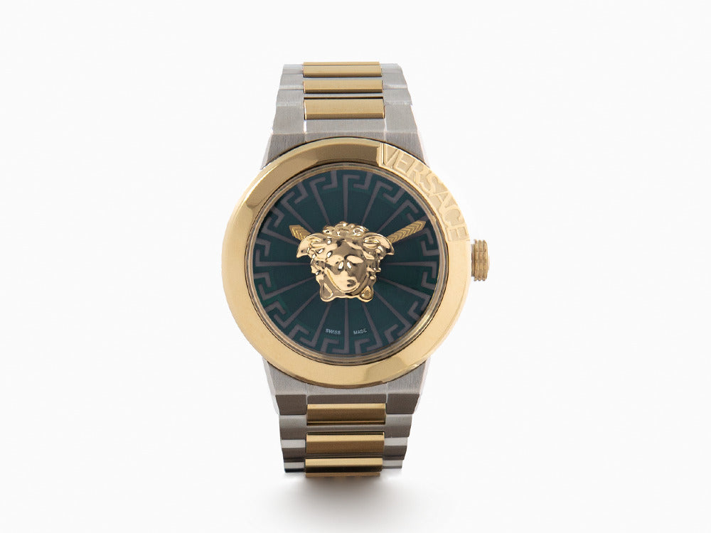 Versace Medusa Infinite Quartz Uhr, Grün, 38 mm, Shapir-Glas, VE3F00422