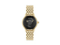 Versace Medusa Alchemy Quartz Uhr, PVD Gold, Schwarz, 38 mm, VE6F00523