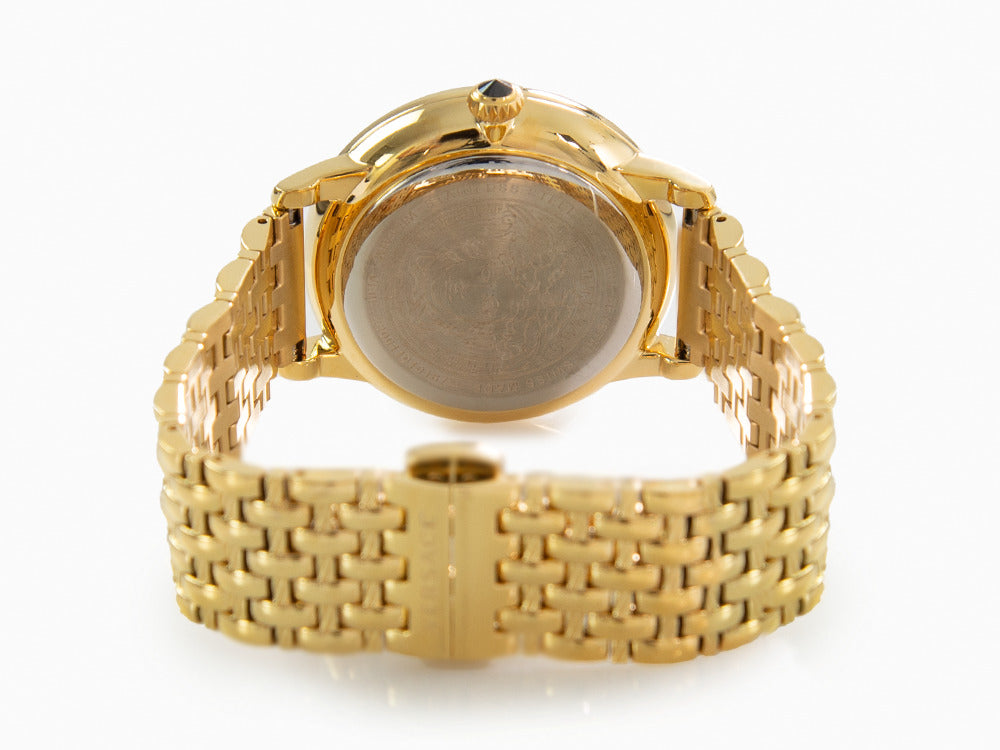 Versace Medusa Alchemy Quartz Uhr, PVD Gold, Schwarz, 38 mm, VE6F00523