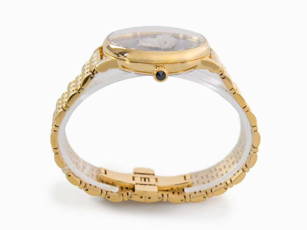 Versace Medusa Alchemy Quartz Uhr, PVD Gold, Schwarz, 38 mm, VE6F00523