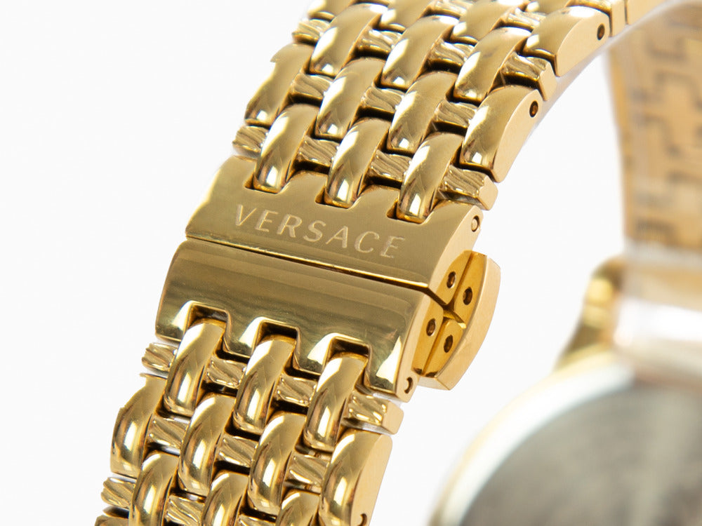 Versace Medusa Alchemy Quartz Uhr, PVD Gold, Schwarz, 38 mm, VE6F00523