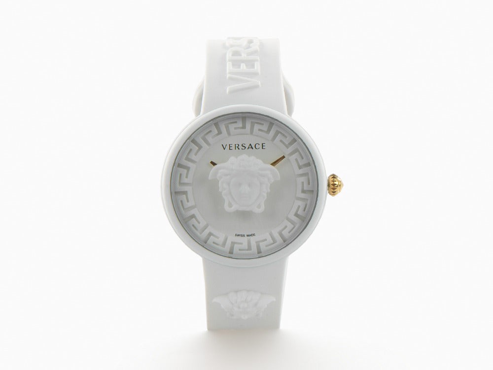 Versace Medusa Pop Quartz Uhr, Silikone, Weiss, 39 mm, VE6G00123