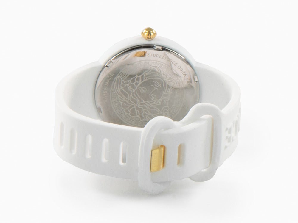 Versace Medusa Pop Quartz Uhr, Silikone, Weiss, 39 mm, VE6G00123