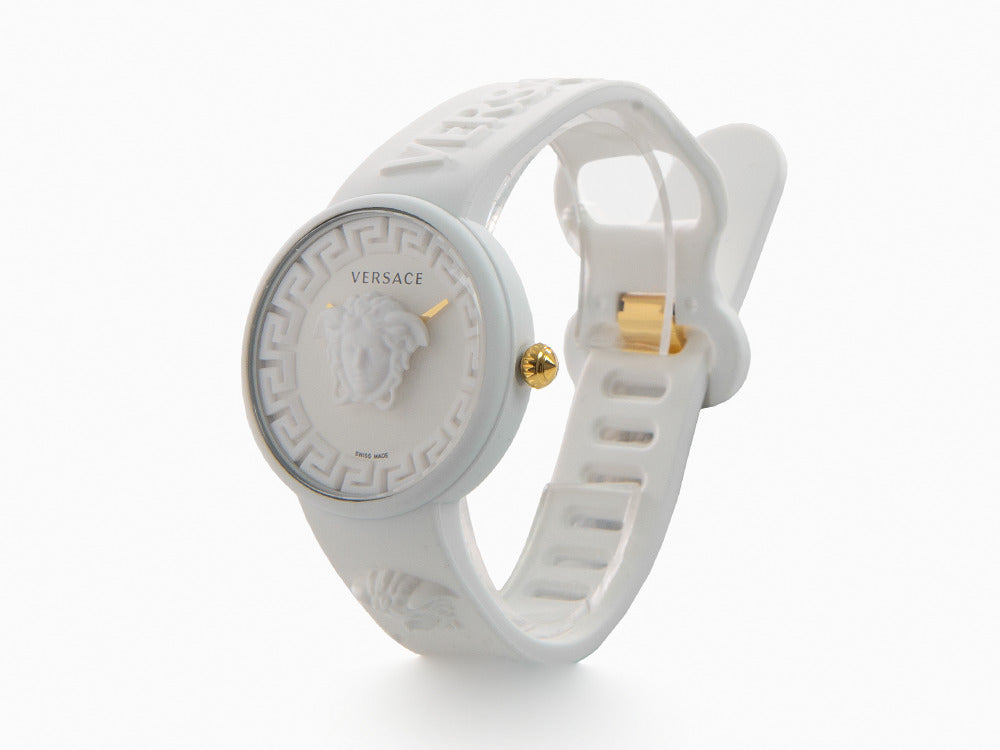 Versace Medusa Pop Quartz Uhr, Silikone, Weiss, 39 mm, VE6G00123