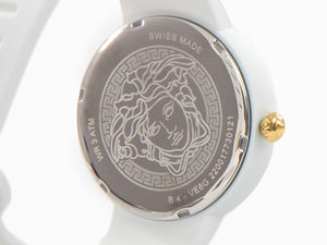 Versace Medusa Pop Quartz Uhr, Silikone, Weiss, 39 mm, VE6G00123