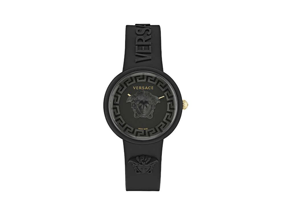 Versace Medusa Pop Quartz Uhr, Silikone, Schwarz, 39 mm, Shapir-Glas, VE6G00223
