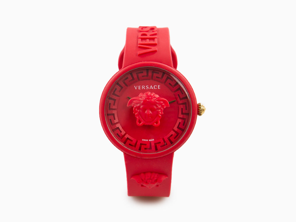 Versace Medusa Pop Quartz Uhr, Silikone, Rot, 39 mm, Shapir-Glas, VE6G00723