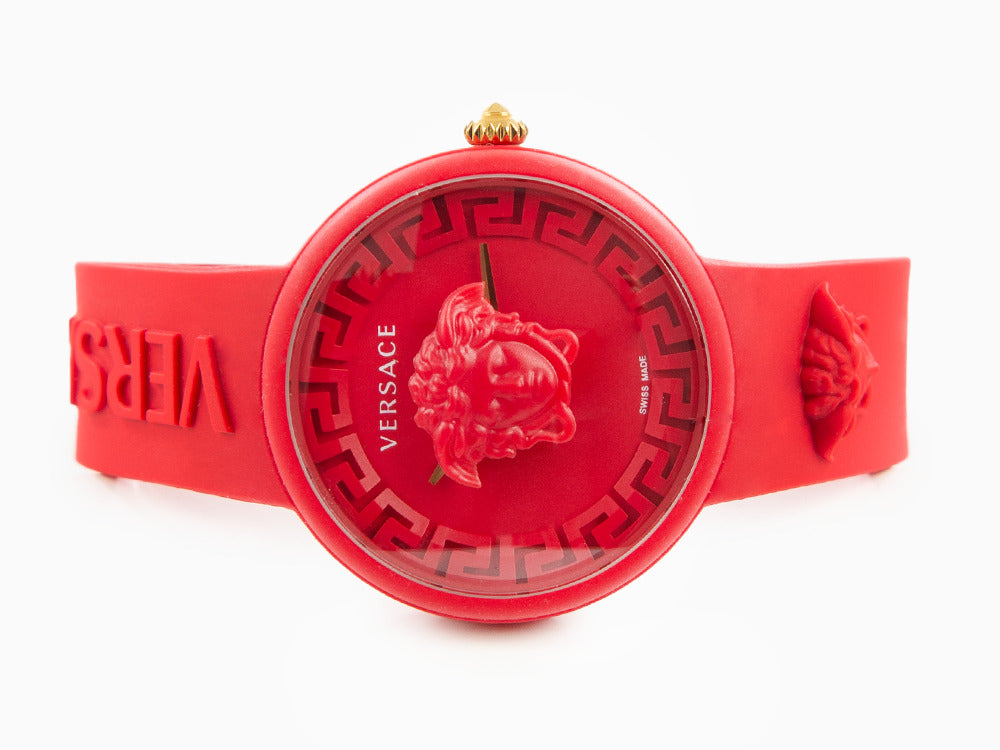 Versace Medusa Pop Quartz Uhr, Silikone, Rot, 39 mm, Shapir-Glas, VE6G00723