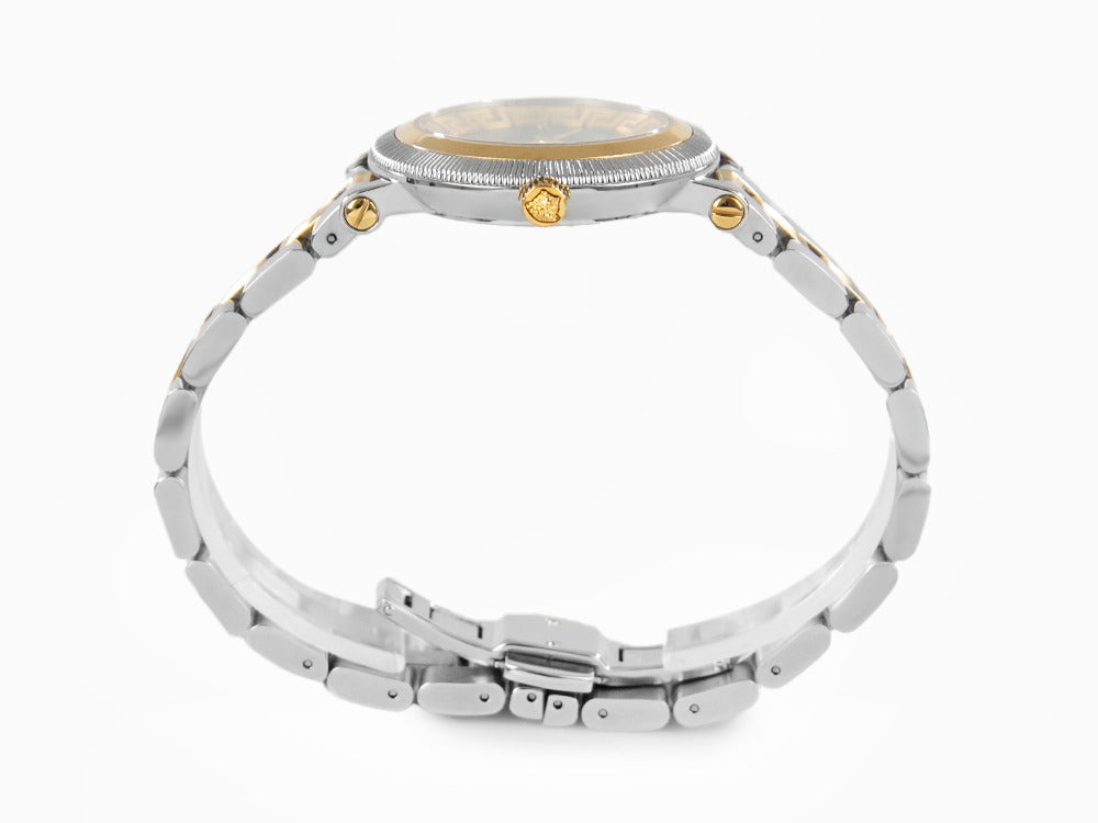 Versace Greca Flourish Quartz Uhr, PVD Gold, Grün, 35 mm, VE7F00523