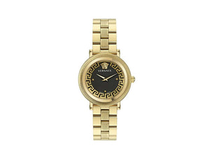 Versace Greca Flourish Quartz Uhr, PVD Gold, Schwarz, 35 mm, VE7F00623