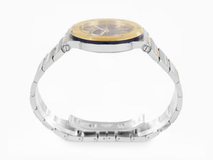 Versace Greca Logo Moonphase Quartz Uhr, PVD Gold, Blau, 38 mm, VE7G00223