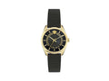 Versace New V Circle Quartz Uhr, PVD Gold, 36 mm, Shapir-Glas, VE8A00224