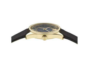 Versace New V Circle Quartz Uhr, PVD Gold, 36 mm, Shapir-Glas, VE8A00224