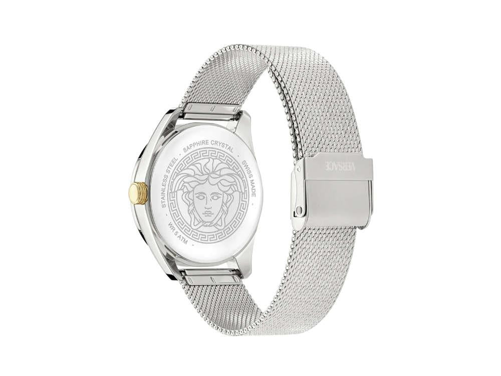 Versace New V Circle Quartz Uhr, 36 mm, Shapir-Glas, VE8A00324