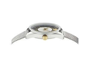 Versace New V Circle Quartz Uhr, 36 mm, Shapir-Glas, VE8A00324
