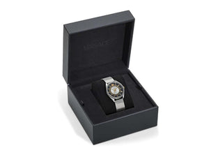 Versace New V Circle Quartz Uhr, 36 mm, Shapir-Glas, VE8A00324