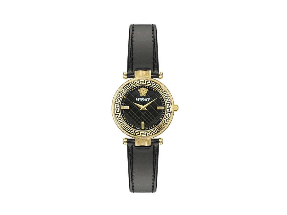 Versace Reve Quartz Uhr, PVD Gold, Schwarz, 35 mm, Shapir-Glas, VE8B00224