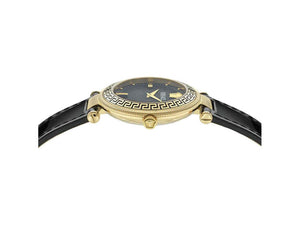 Versace Reve Quartz Uhr, PVD Gold, Schwarz, 35 mm, Shapir-Glas, VE8B00224