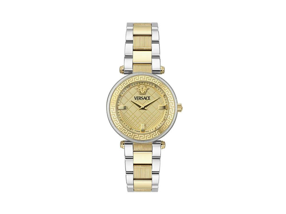 Versace Reve Quartz Uhr, PVD Gold, Golden, 35 mm, Shapir-Glas, VE8B00324