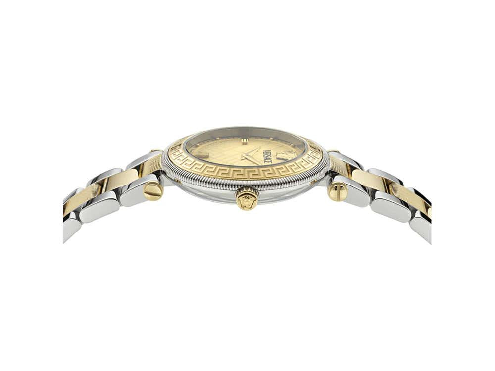 Versace Reve Quartz Uhr, PVD Gold, Golden, 35 mm, Shapir-Glas, VE8B00324