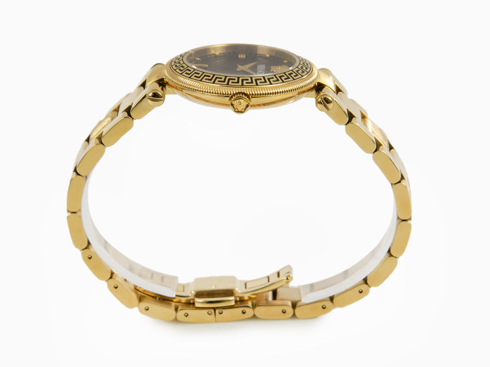 Versace Reve Quartz Uhr, PVD Gold, Schwarz, 35 mm, Shapir-Glas, VE8B00624