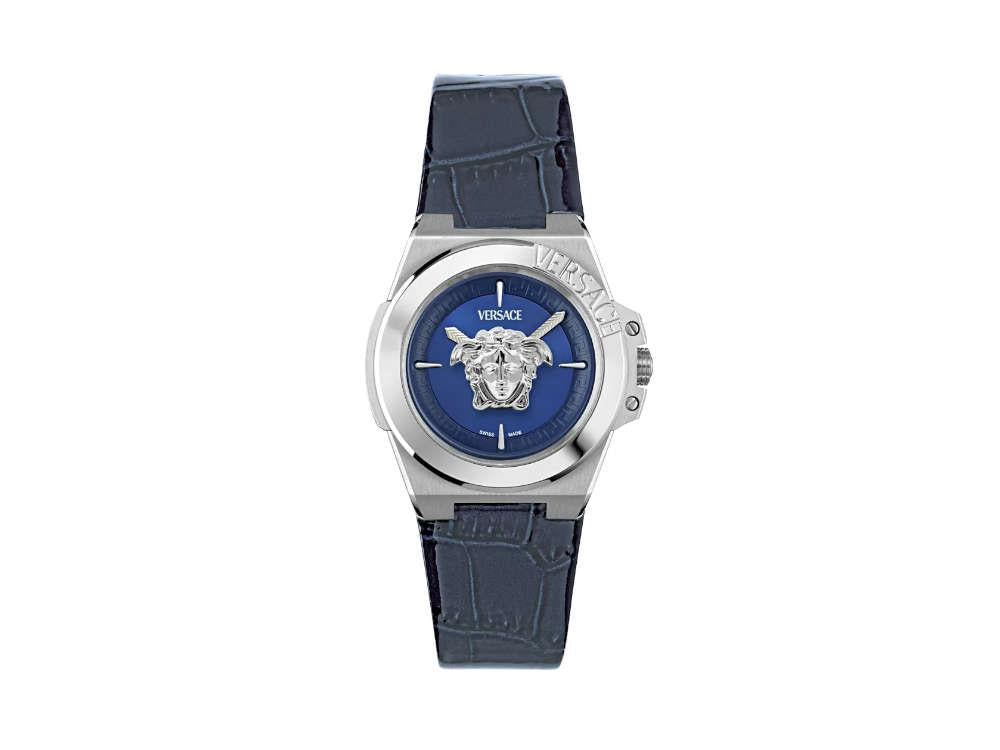 Versace HerA Quartz Uhr, Blau, 37 mm, Shapir-Glas, VE8D00124