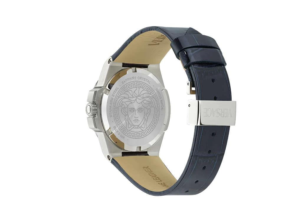 Versace HerA Quartz Uhr, Blau, 37 mm, Shapir-Glas, VE8D00124