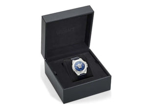 Versace HerA Quartz Uhr, Blau, 37 mm, Shapir-Glas, VE8D00124