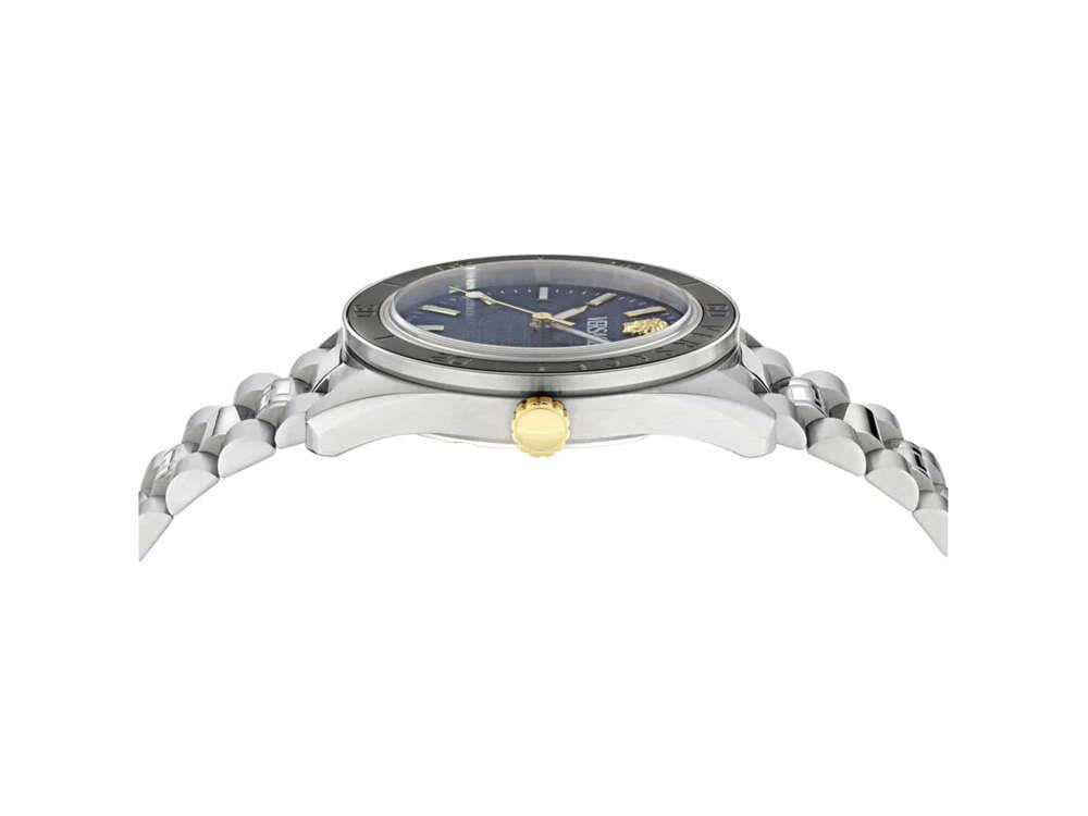 Versace V Dome Quartz Uhr, Blau, 42 mm, Shapir-Glas, VE8E00324
