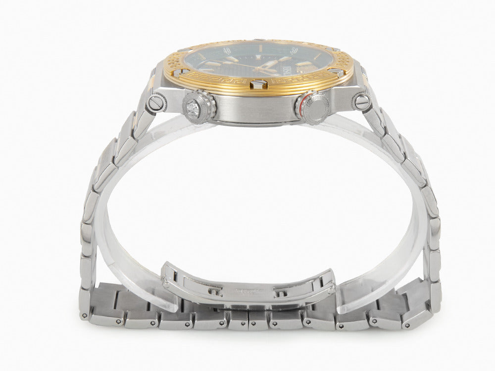 Versace Greca Logo Diver Quartz Uhr, Grün, 43 mm, Shapir-Glas, VE8G00524