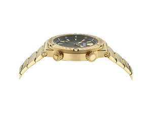 Versace Greca Logo Diver Quartz Uhr, PVD Gold, Schwarz, 43 mm, VE8G00624