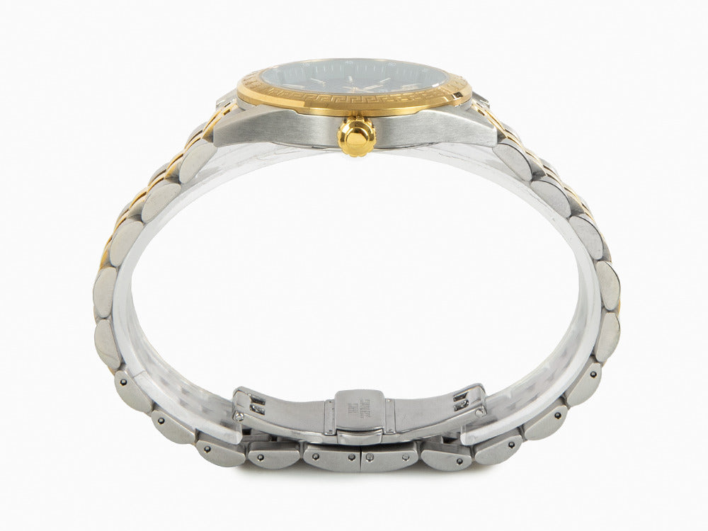 Versace V-Code Lady Quartz Uhr, PVD Gold, Grün, 36 mm, Shapir-Glas, VE8I00424