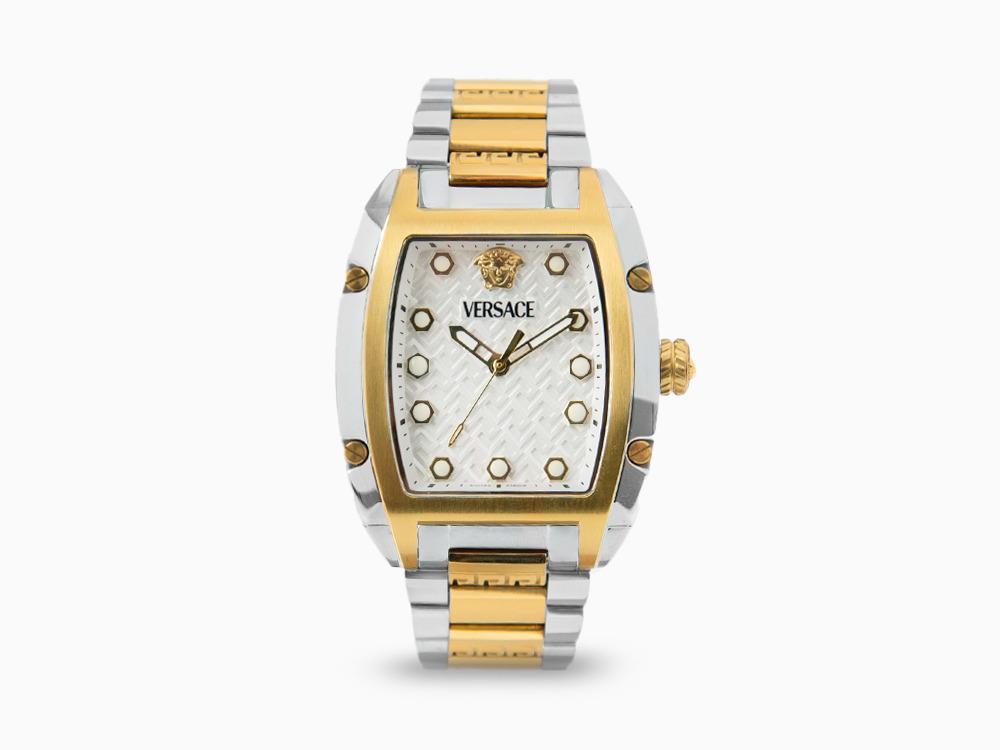 Versace Dominus Lady Quartz Uhr, PVD Gold, Silber, 44,8mm x 36mm, VE8K00424