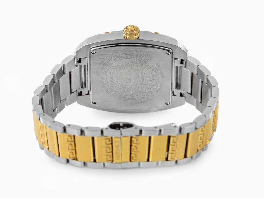 Versace Dominus Lady Quartz Uhr, PVD Gold, Silber, 44,8mm x 36mm, VE8K00424