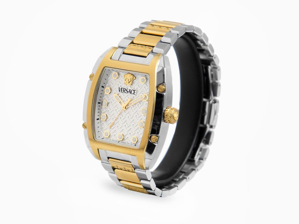 Versace Dominus Lady Quartz Uhr, PVD Gold, Silber, 44,8mm x 36mm, VE8K00424
