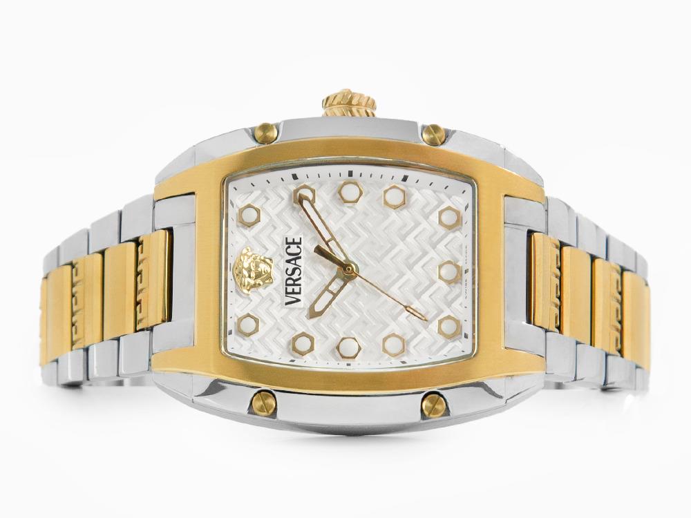 Versace Dominus Lady Quartz Uhr, PVD Gold, Silber, 44,8mm x 36mm, VE8K00424