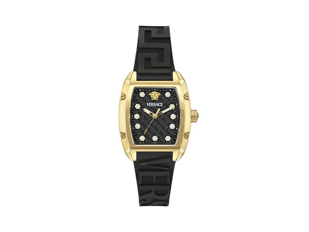 Versace Dominus Lady Quartz Uhr PVD Gold Schwarz 44 8mm x 36mm VE8 Iguana Sell DE