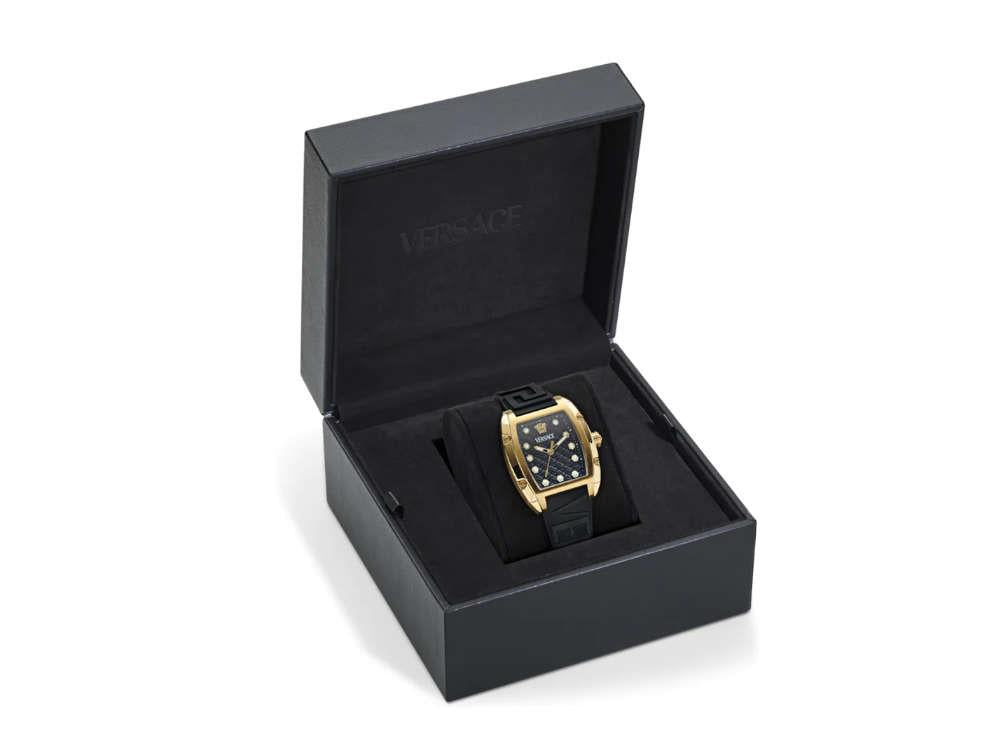 Versace Dominus Lady Quartz Uhr, PVD Gold, Schwarz, 44,8mm x 36mm, VE8K00624