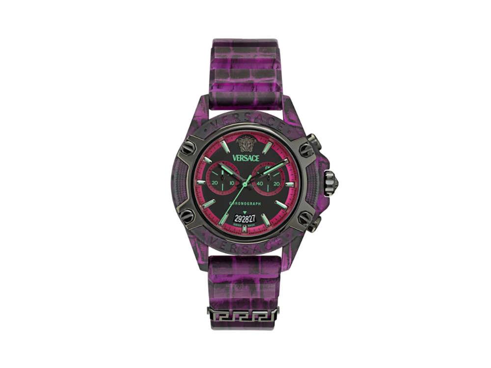 Versace Icon Active Quartz Uhr, Polycarbonat, Schwarz, 44 mm, VE8P00124