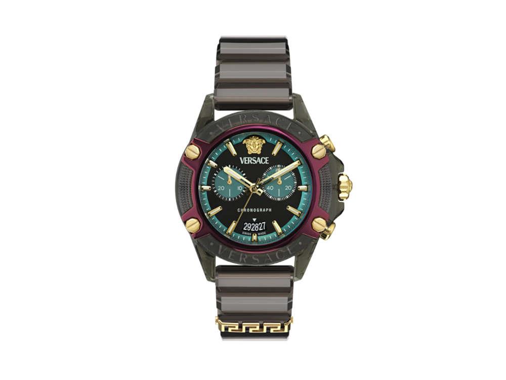 Versace Icon Active Quartz Uhr, Polycarbonat, Schwarz, 44 mm, VE8P00224