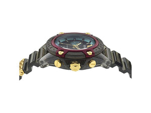 Versace Icon Active Quartz Uhr, Polycarbonat, Schwarz, 44 mm, VE8P00224