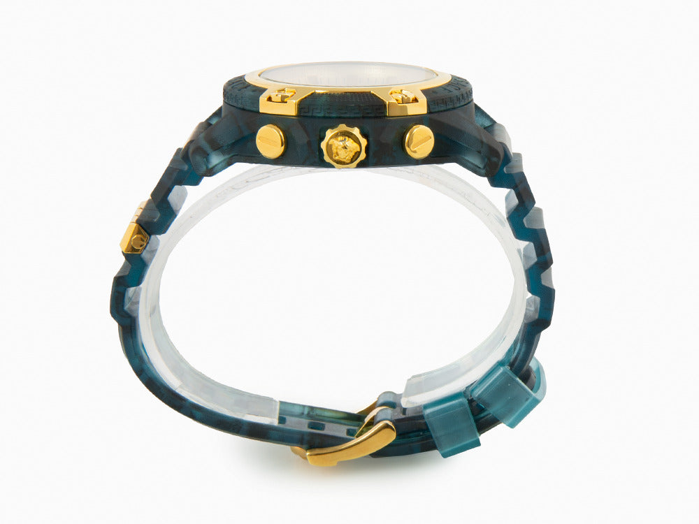 Versace Icon Active Quartz Uhr, Polycarbonat, Blau, 44 mm, VE8P00324