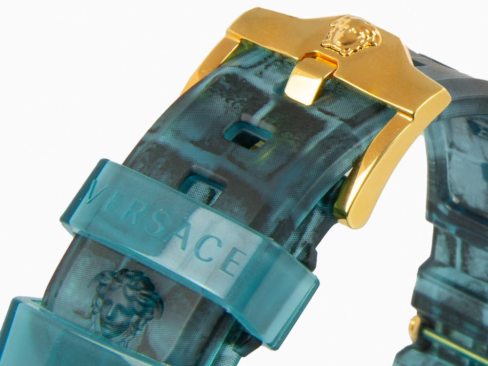 Versace Icon Active Quartz Uhr, Polycarbonat, Blau, 44 mm, VE8P00324